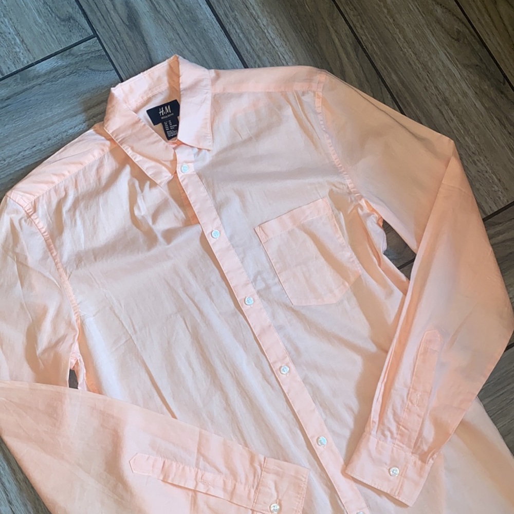 Peach Button Up Shirt - Picture 2 of 5